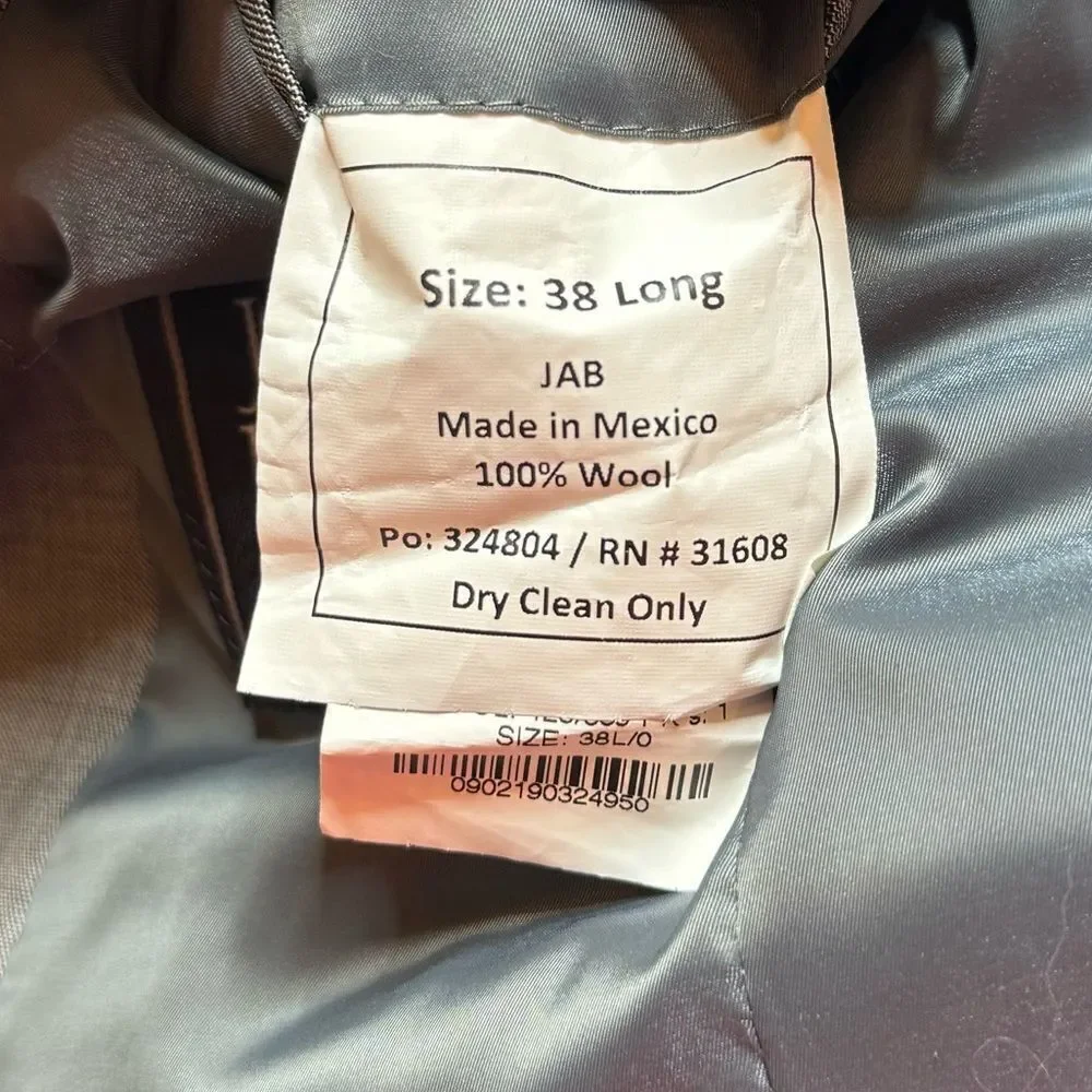 Jos. A. Bank Slim Fit Gray Wool Blazer size 38 Long